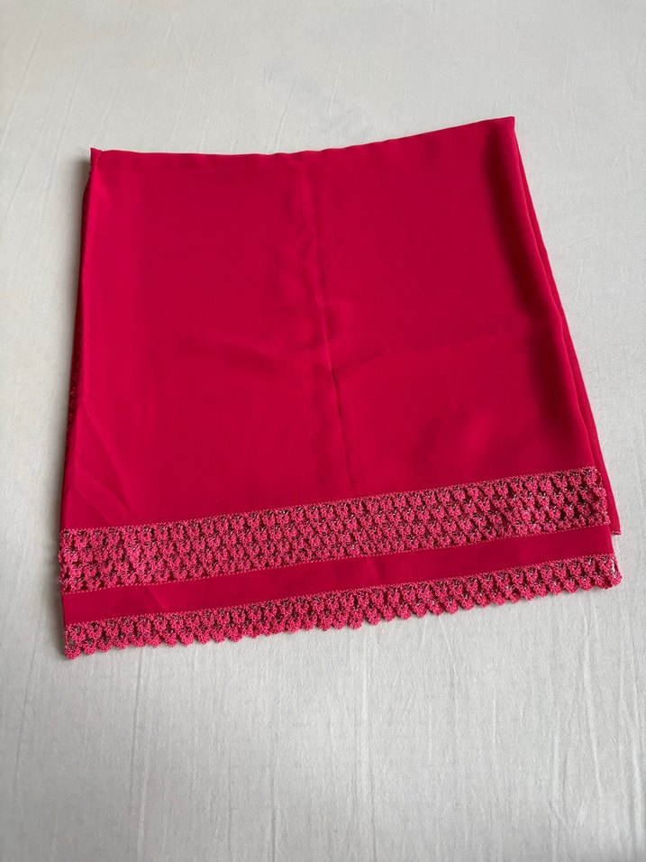 İğne oyası şal şifon kumaş - Görsel 4