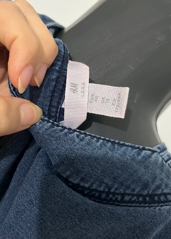 Kısa Kollu Denim Midi Elbise - Görsel 7
