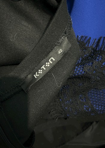 Dantel Detaylı Lacivert Kolsuz Midi Elbise - Görsel 6