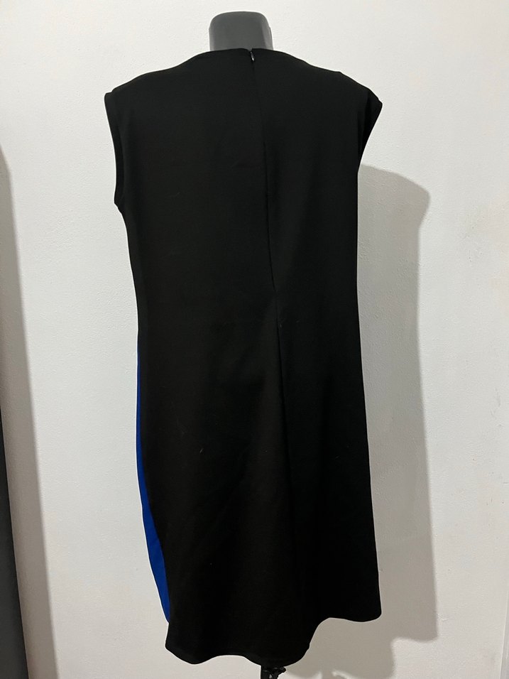 Dantel Detaylı Lacivert Kolsuz Midi Elbise - Görsel 4