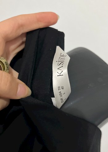 Düğmeli Siyah Keten Uzun Kadın Elbise - Görsel 6