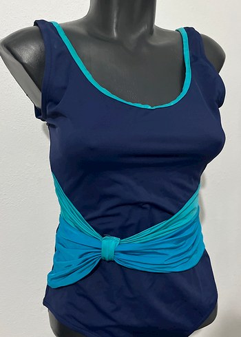 Kemer Detaylı Lacivert Mini Mayo - Görsel 3