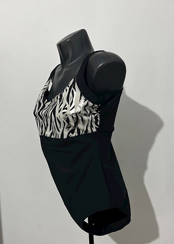 Zebra Desenli Siyah Drapeli Mini Mayo - Görsel 3