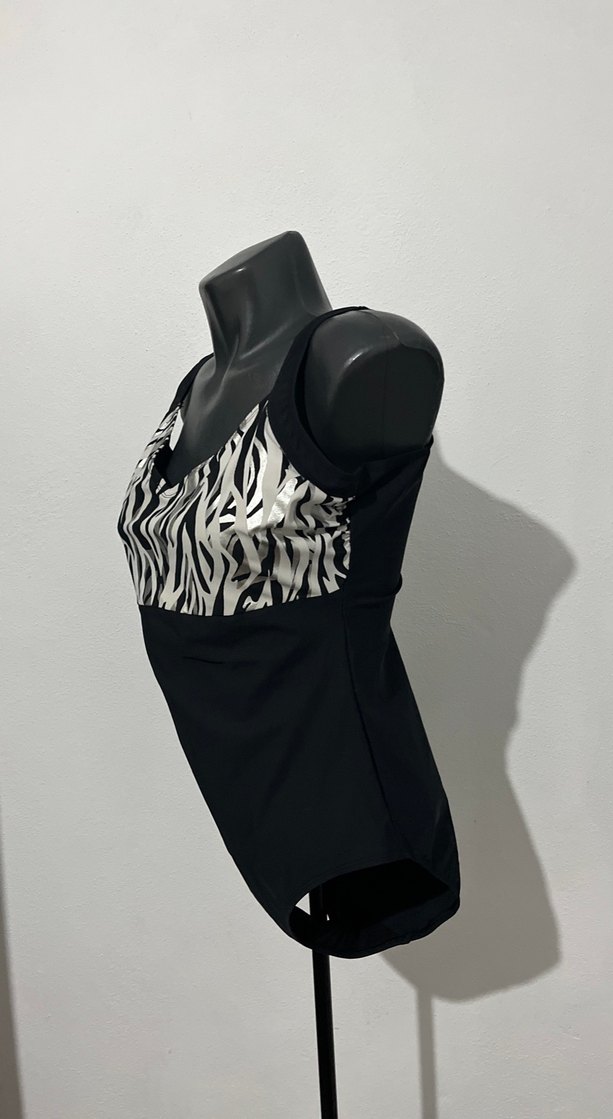 Zebra Desenli Siyah Drapeli Mini Mayo - Görsel 3