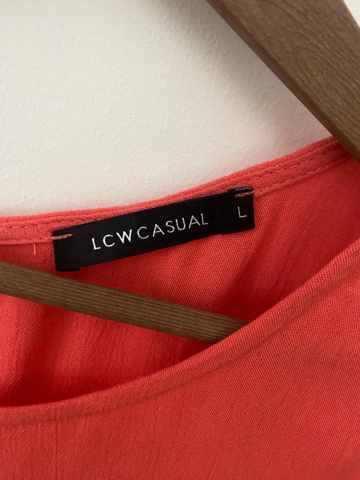 Kırmızı Kısa Kollu Salaş Bluz - Görsel 3