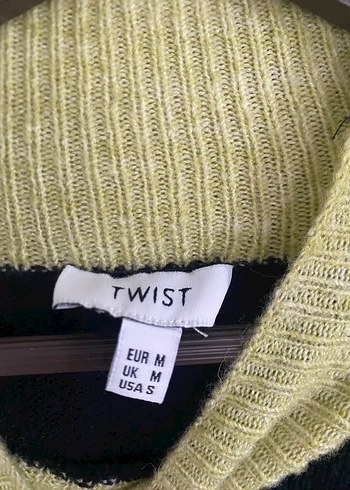 Twist Mor Cep Detaylı Uzun Salaş Kadın Triko Kazak - Görsel 3