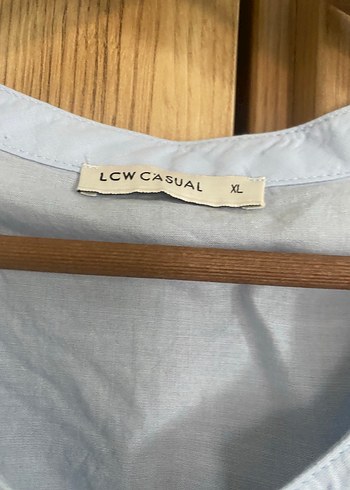 Nakışlı Keten Mavi Hamile Bluzu - Görsel 2