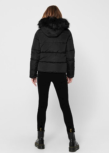 Siyah Şişme Mont - Görsel 4