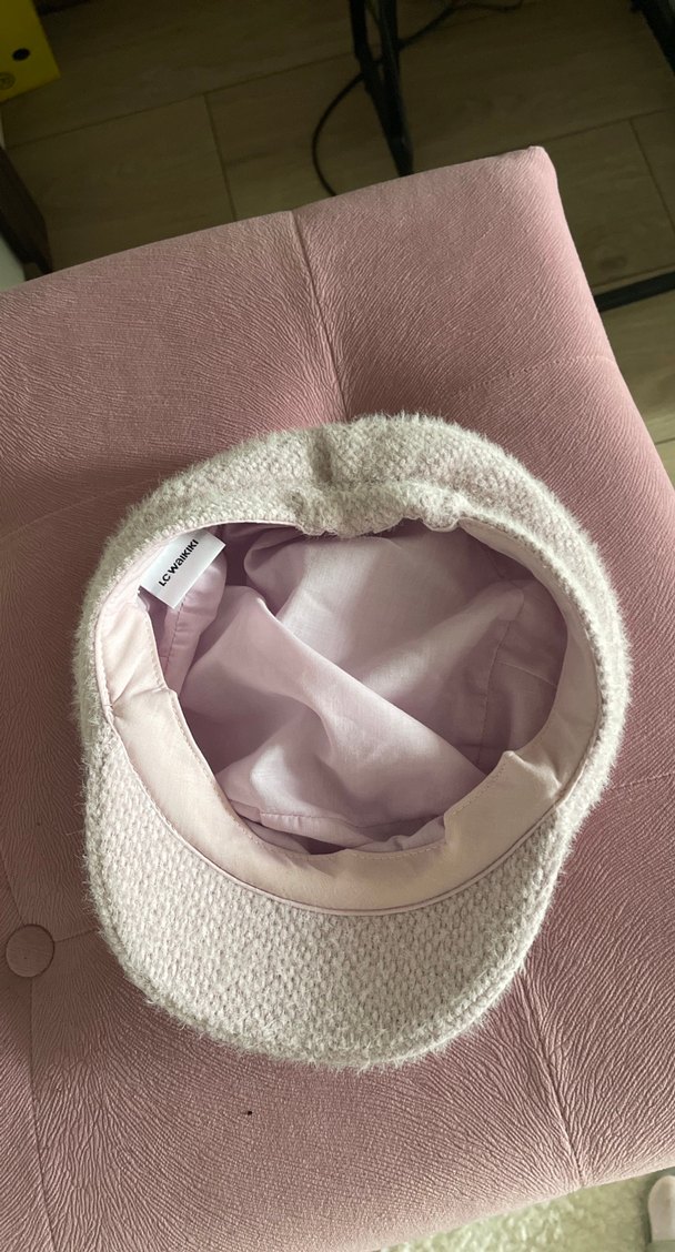 Pudra Pembesi  Örgü Kadın Şapka - Görsel 2