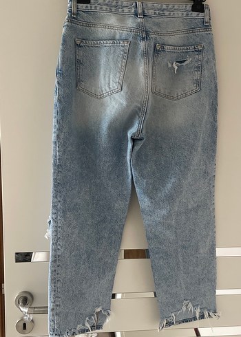 Twist marka Kadın Gri Mavi Yırtık Salaş Kot Pantolon - Görsel 2