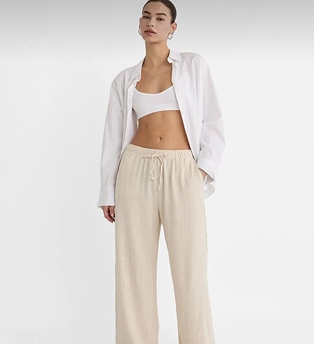 Stradivarius keten pantolon