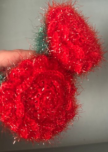 Renkli Örgü el işi gül - Görsel 2