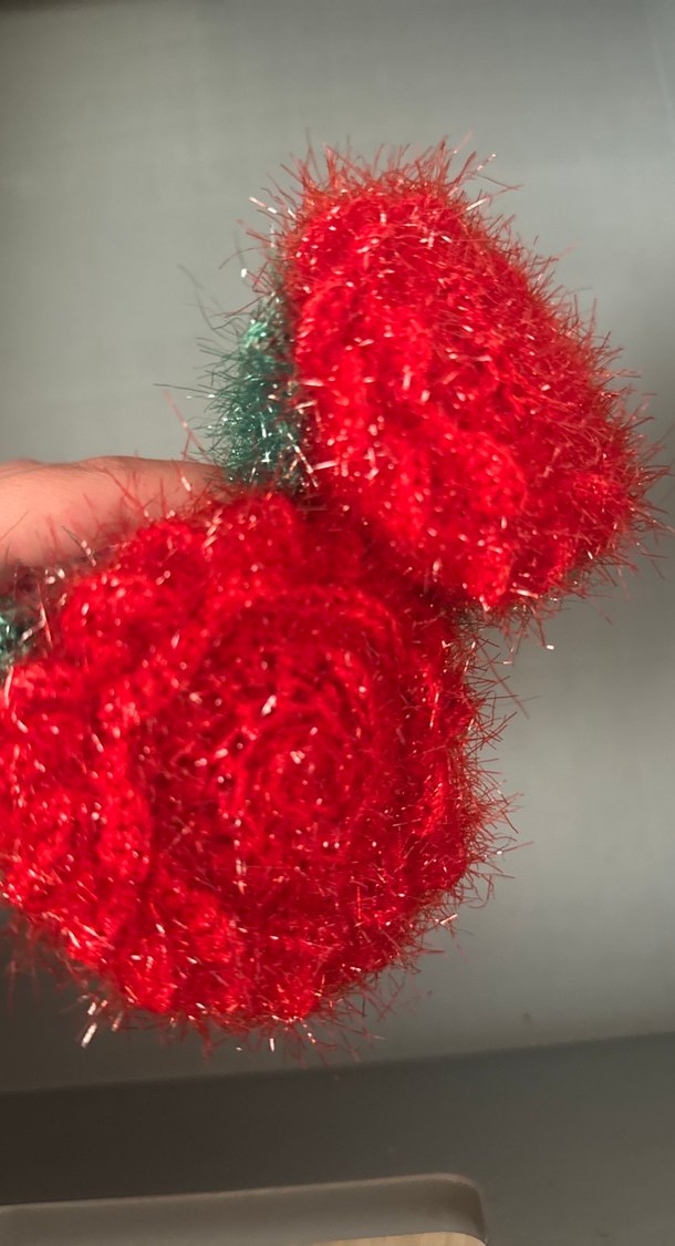 Renkli Örgü el işi gül - Görsel 2