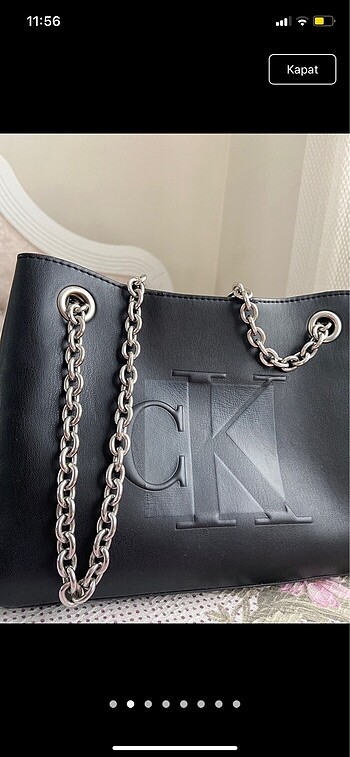 Siyah deri calvin Klein çanta