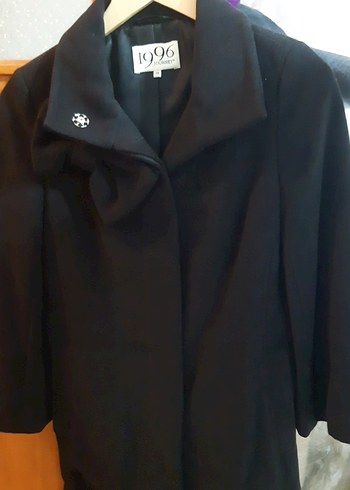 Düğmeli Siyah Kadın Hamile Midi Kaban - Görsel 2