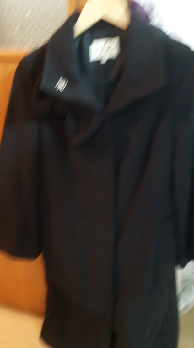 Düğmeli Siyah Kadın Hamile Midi Kaban - Görsel 3