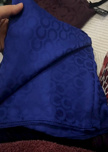 Kadın Mavi saks eşarp - Görsel 2