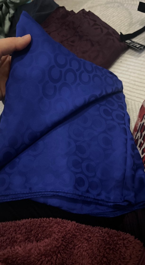 Kadın Mavi saks eşarp - Görsel 2