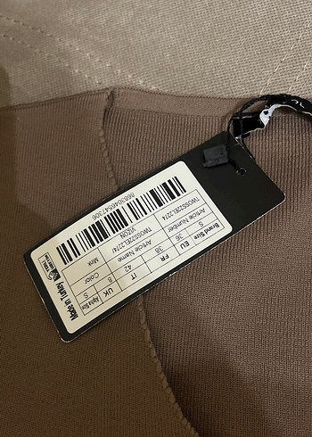 V Yaka Kahverengi Midi Elbise - Görsel 4