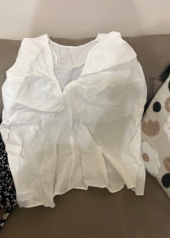 Beyaz keten bluz - Görsel 3