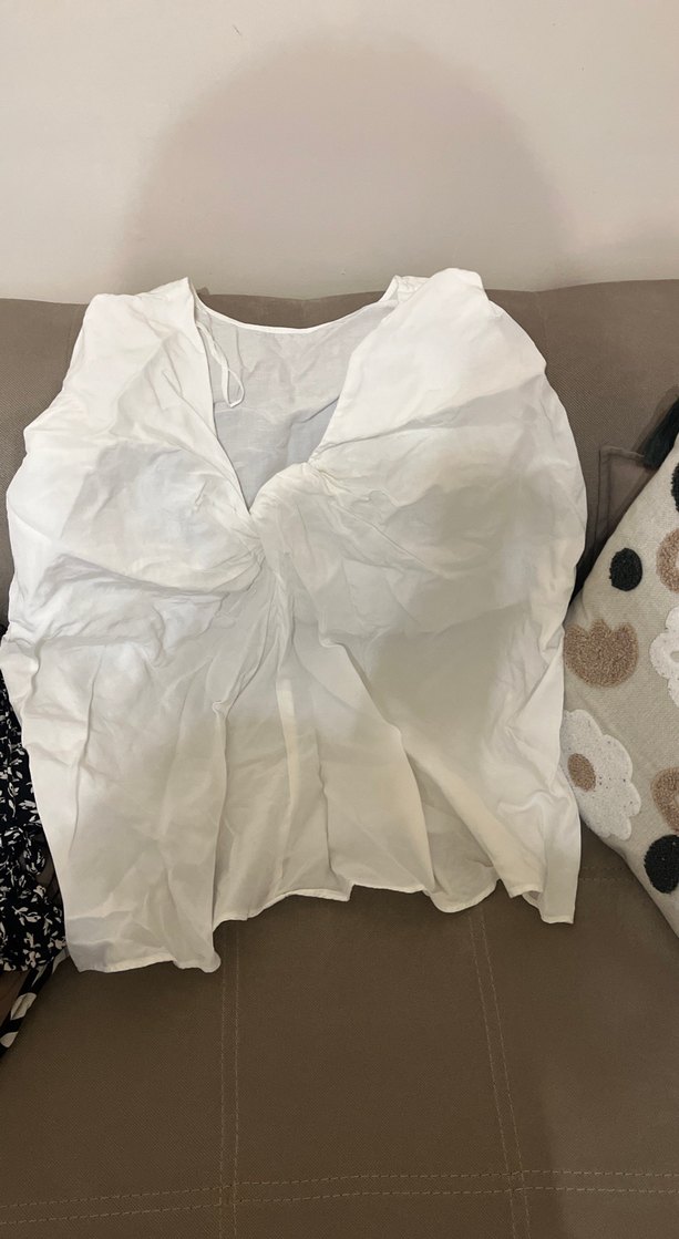 Beyaz keten bluz - Görsel 3