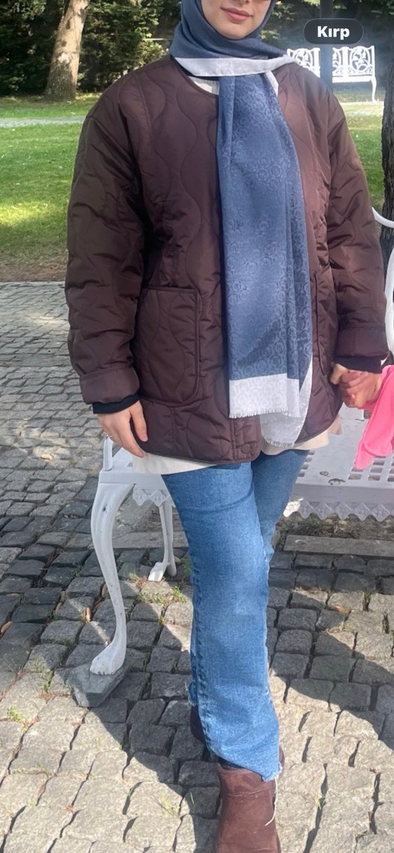 Düğmeli Kahverengi Kadın mont - Görsel 5