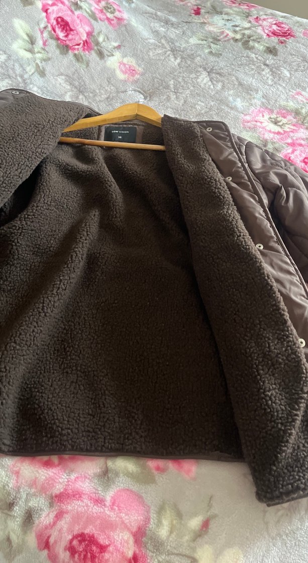 Düğmeli Kahverengi Kadın mont - Görsel 3