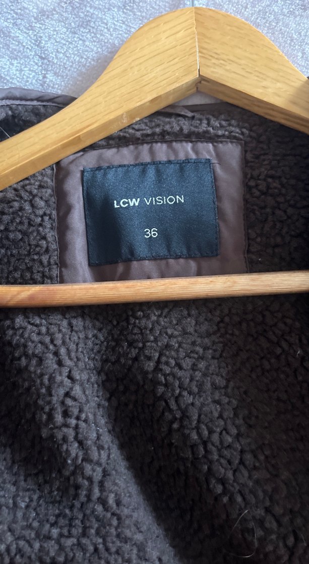 Düğmeli Kahverengi Kadın mont - Görsel 2