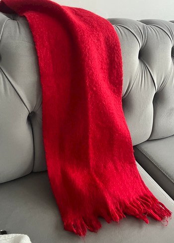 Kırmızı Örgü Kadın Şal atkı Beymen - Görsel 3