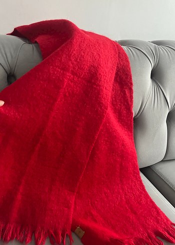 Kırmızı Örgü Kadın Şal atkı Beymen - Görsel 4