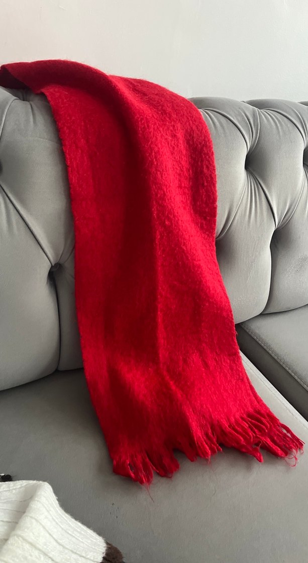 Kırmızı Örgü Kadın Şal atkı Beymen - Görsel 3