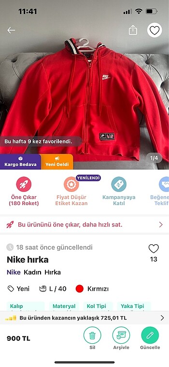 Nike hırka