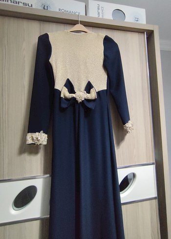 Lacivert Uzun Abiye - Görsel 3