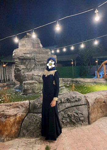 Lacivert Uzun Abiye - Görsel 4