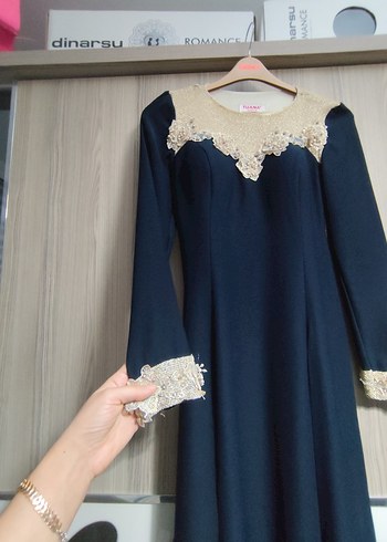 Lacivert Uzun Abiye - Görsel 2