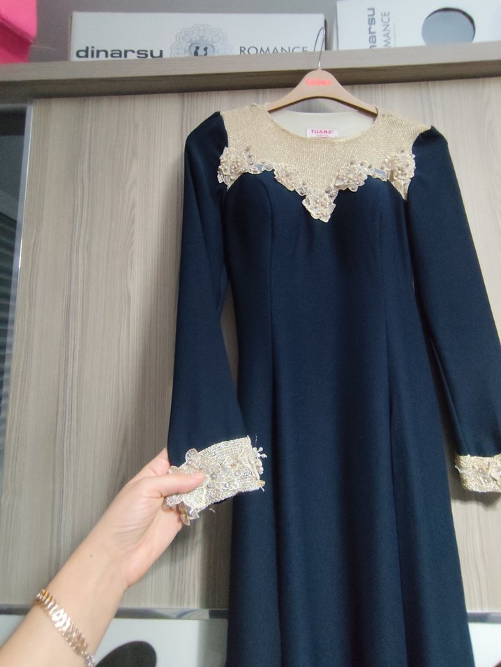 Lacivert Uzun Abiye - Görsel 2