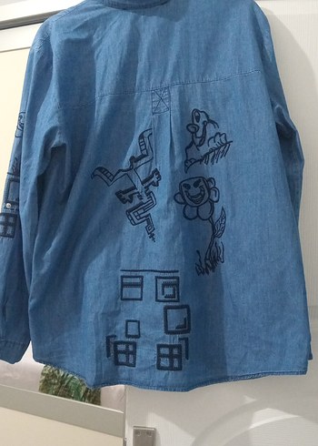LC Waikiki Düğmeli Mavi Denim Kadın Gömlek