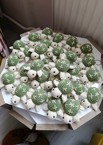 Örgü Kaplumbağa Anahtarlık Yeşil - Görsel 3