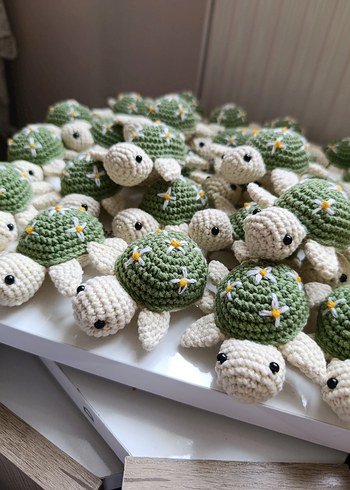 Örgü Kaplumbağa Anahtarlık Yeşil - Görsel 2