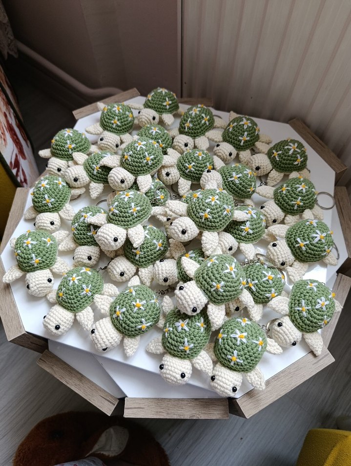 Örgü Kaplumbağa Anahtarlık Yeşil - Görsel 3