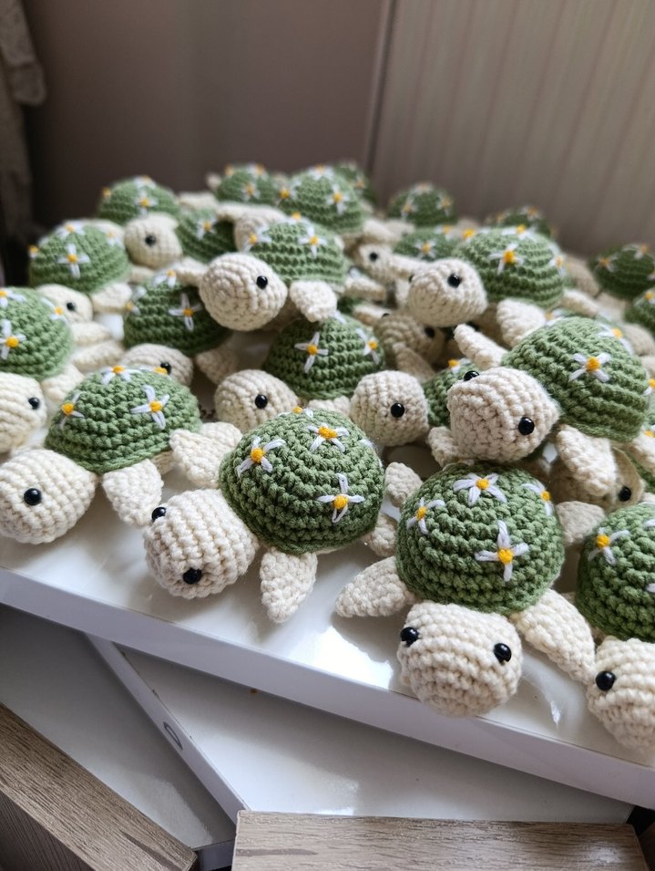 Örgü Kaplumbağa Anahtarlık Yeşil - Görsel 2