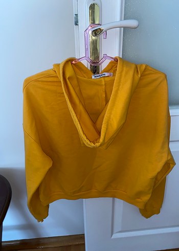 Diğer Sarı Kapüşonlu Mini Sweatshirt