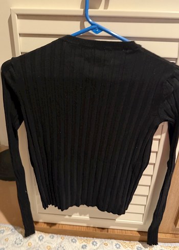 Siyah Kadın Triko Uzun Kollu Kazak - Görsel 2