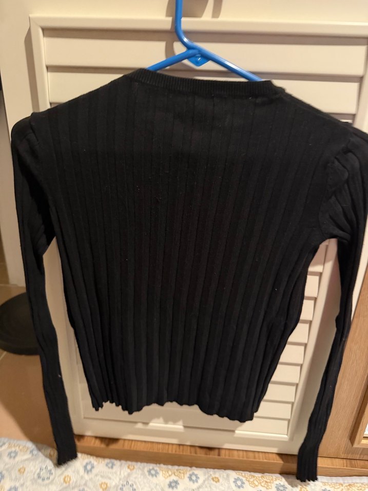 Siyah Kadın Triko Uzun Kollu Kazak - Görsel 2