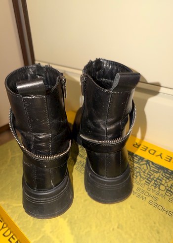 Tamer Tanca Siyah Hakiki Deri Kadın Bot - Görsel 7