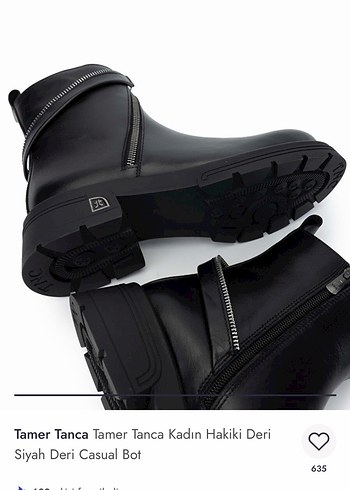 Tamer Tanca Siyah Hakiki Deri Kadın Bot - Görsel 3