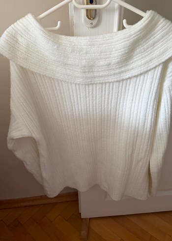 Kayık yaka triko kazak - Görsel 2