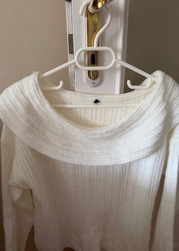 Kayık yaka triko kazak - Görsel 3