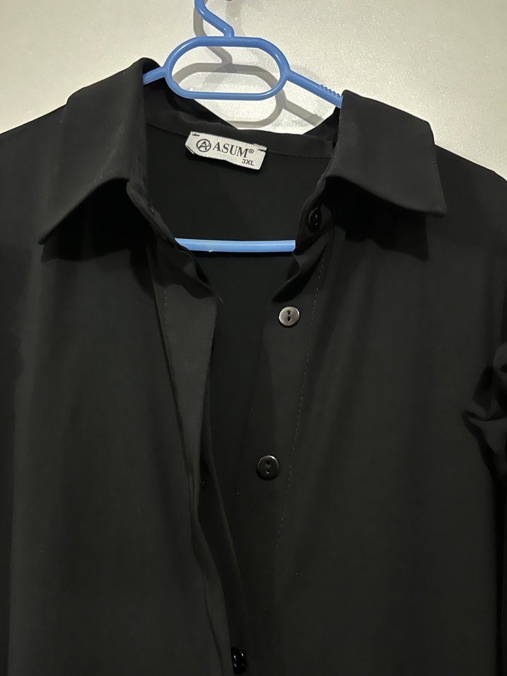 Kadın Siyah Uzun Kollu Salaş Uzun Elbise - Görsel 2