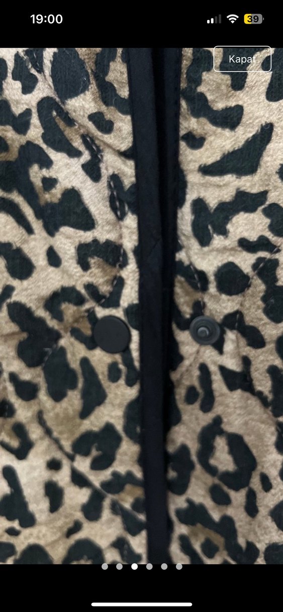 Kahverengi Leopar Desenli Kadın Ceket - Görsel 3